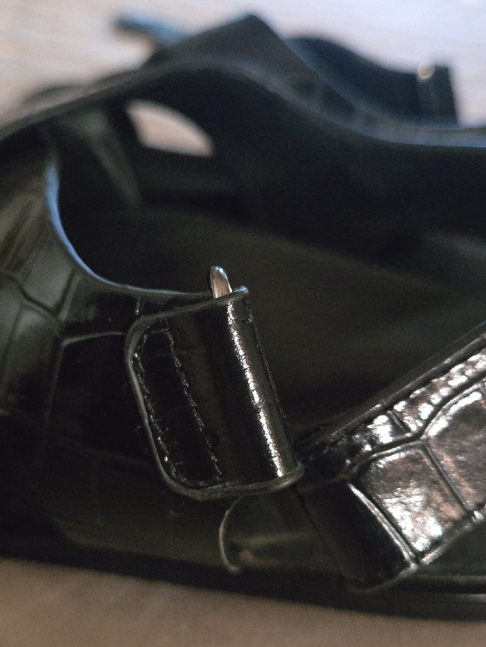 Toteme Black Croc-Embossed Gladiator Sandals - Picture 15 of 15